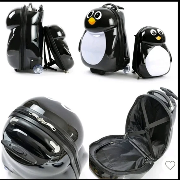 NWT Kiddietotes Penguin Luggage Set